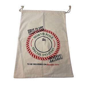 NWOT large canvas Christmas Santa sack with drawstring.